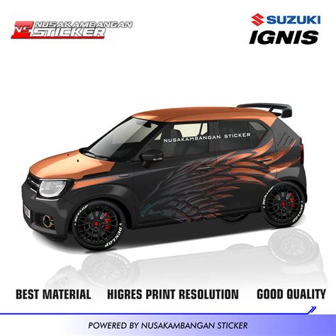 Stiker Mobil Suzuki Ignis Angel Wings Oren Modifikasi Full Body