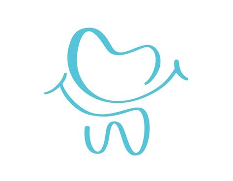 Blue Tooth Vector Logo Icon Smile Dentistry Symbol Medical Sign