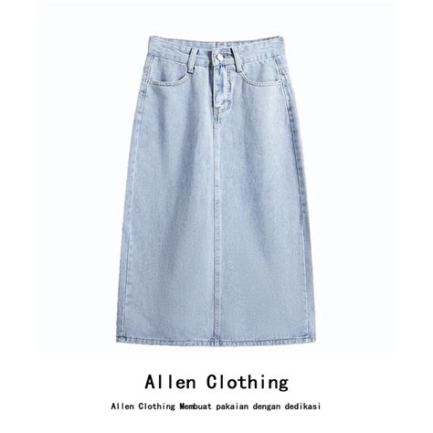 Jual Allen Clothing Rok Denim Pinggang Tinggi Wanita Impor Korea Rok