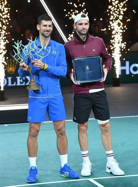 Photo Novak Djokovic Et Grigor Dimitrov TENNIS Rolex Paris Bercy