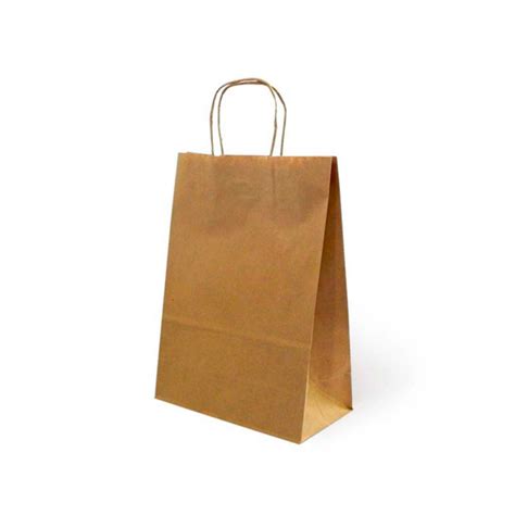 Bolsa De Papel Basika Kraft Reciclado Asa Retorcida Liso Natural Tama O