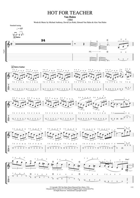 Tablature Hot For Teacher De Van Halen Guitar Pro Full Score