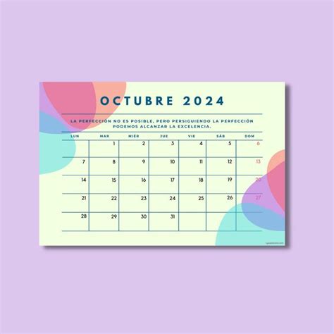 Calendario Octubre Pdf Gratis Para Imprimir