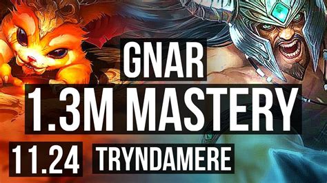 Gnar Vs Trynda Top 6 Solo Kills 800 Games 13m Mastery Godlike