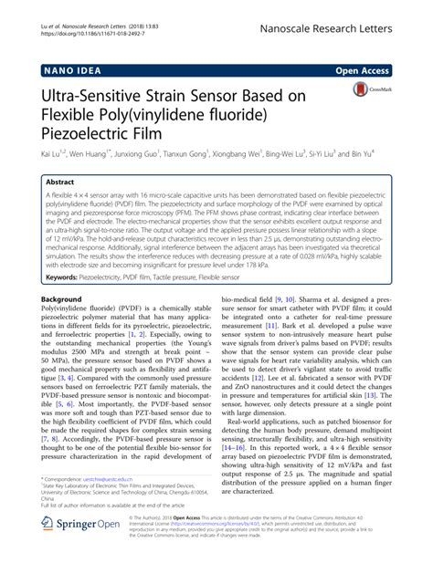 Pdf Ultra Sensitive Strain Sensor Based On Flexible Poly Vinylidene