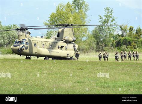 Us Army Ch 47f Chinook At Juliet Drop Zone In Northern Italy Stock