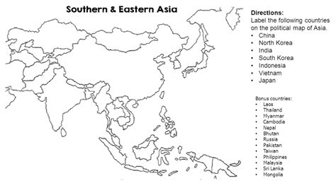 Blank Outline Map Of Asia Printable - Printable Maps