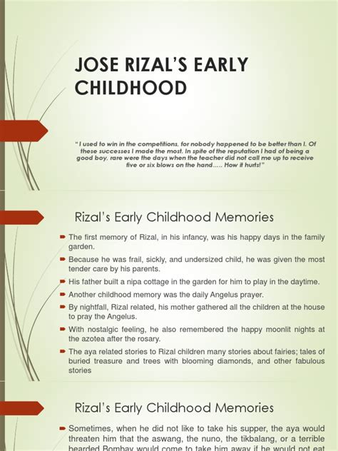 JOSE RIZAL’S EARLY CHILDHOOD (1).pptx | Tagalog Language