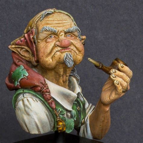 Twisted Brushes Old Gnome Bust Finished Fantasy Tree Gnomes