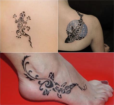 Maorie Tattoos Frauen Fu Gecko Hai Tribal Linien Maori Tattoos