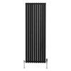 Radiador De Columna Ovalada 1800mm X 600mm Negro Válvulas Cromadas