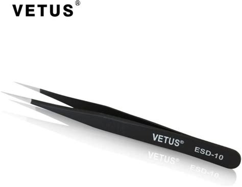 Vetus Tweezers Hrc40 Antistatic Stainless Steel Nipper Esd 10 Black ⋆