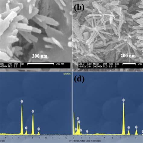 Scanning Electron Micrographs A And B Edx Patterns C And D For