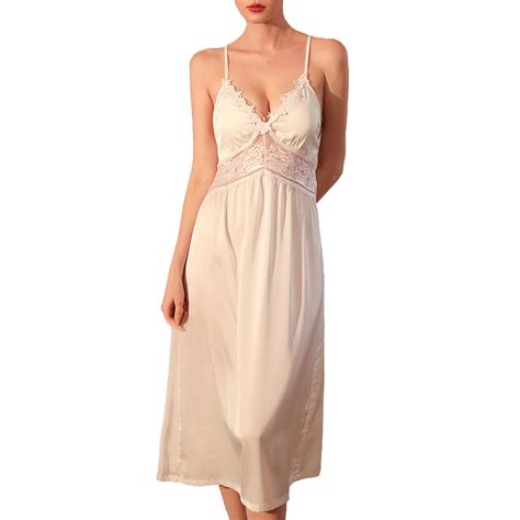 Up To Off Npasoilc Nightgowns For Women Sleeveless V Neck Sexy