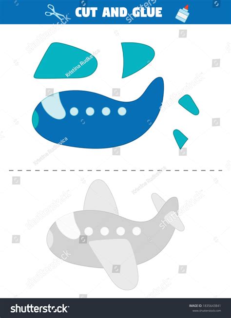 Learn Cut Glue Create Airplane Educational Stock Vector (Royalty Free ...