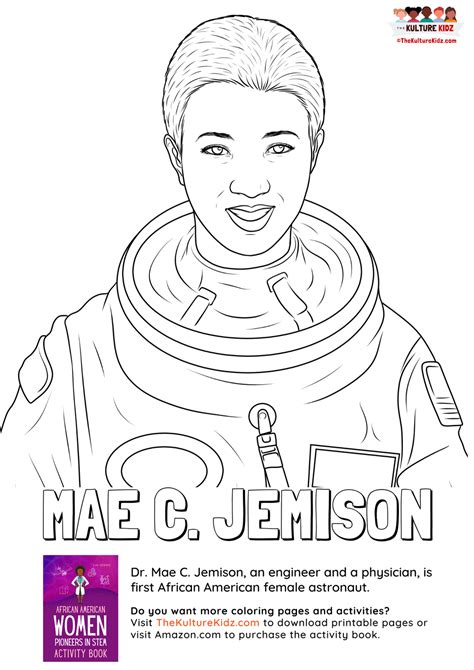 Mae C Jemison Coloring Page The Kulture Kidz