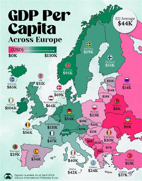 Gdp Per Capita In Europe April Luxembourg Maps On The Web