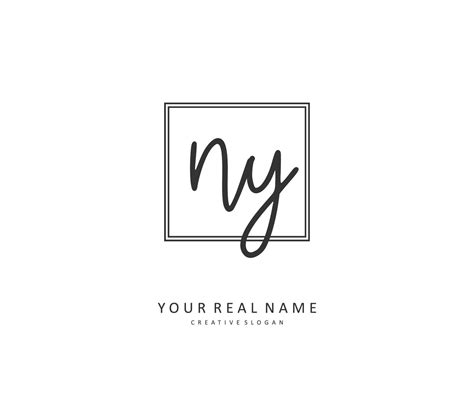 Ny Initial Letter Handwriting And Signature Logo A Concept Handwriting Initial Logo With