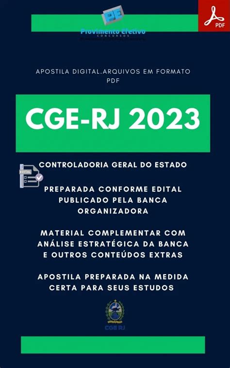 Provimento Efetivo Concursos Apostila Cge Rj Auditor Do Estado