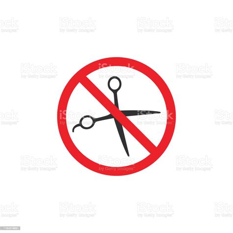 No Scissors Ban Sign Forbidden To Make Cuts Red Prohibition Sign Stop