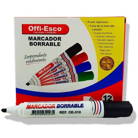 Marcador Borrable Offi Esco Negro OE 510 X Unidad