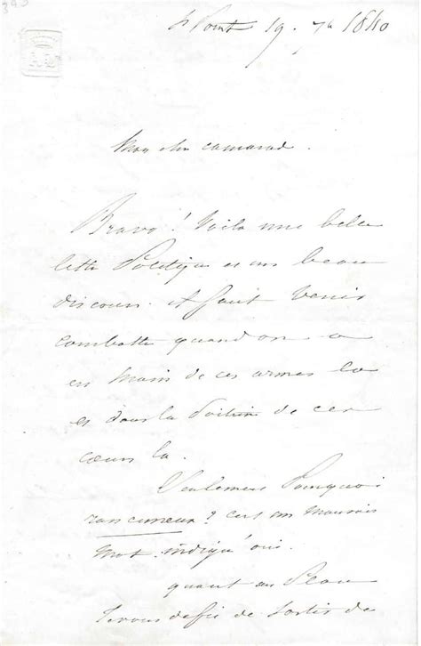 Alphonse De Lamartine Lettre Autographe Sign E Autographes Manuscripta