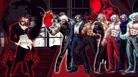 KOF MUGEN Orochi Iori BF Remake LV 2 Vs Ultimate Bosses Rugal Team