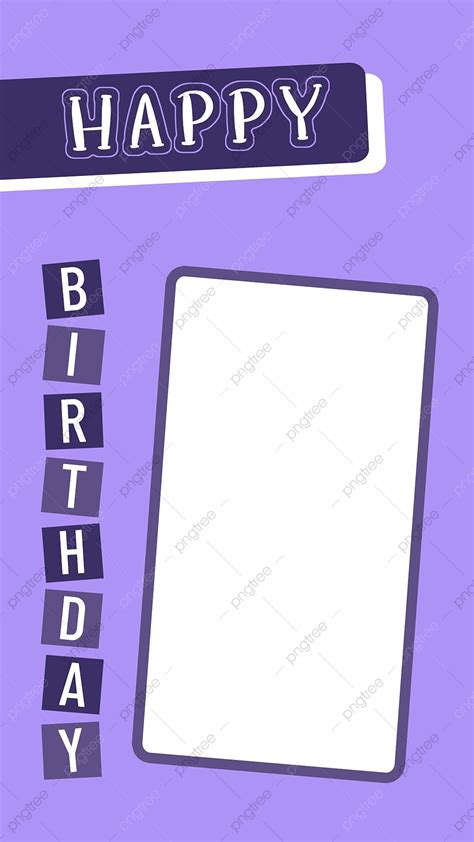 Happy Birthday Simple Purple Instagram Story Template Download on Pngtree