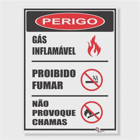 Placa de Sinalização Perigo Gás Inflamável Submarino