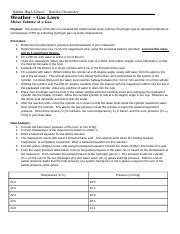 Molar Volume Of A Gas Lab Docx Dublin High School Honors Chemistry