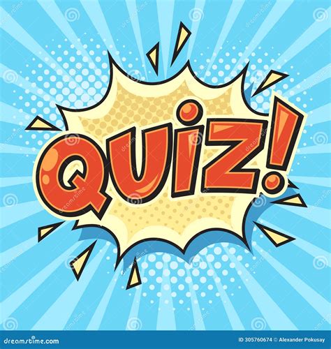 Quiz Word Pop Art Vector Hand Drawn Illustration Stock Vector ...