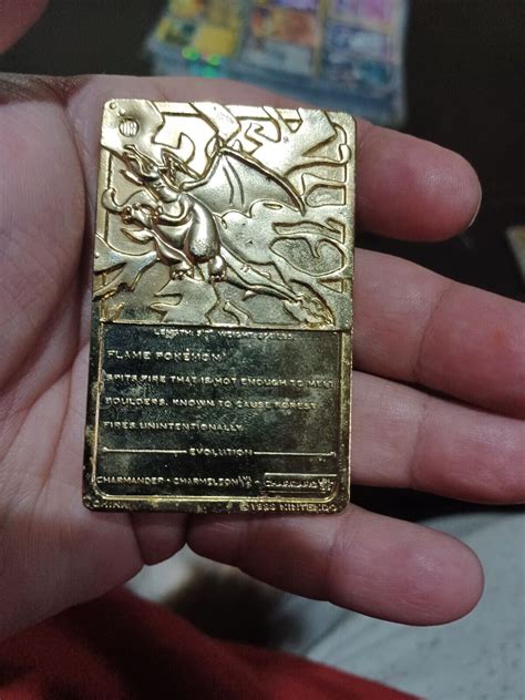 Mavin Nintendo Pokemon K Gold Plated Charizard Metal Card Used