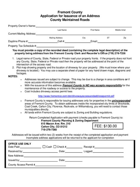 2021 2024 Form Co Application For Issuance Of An Address Fremont