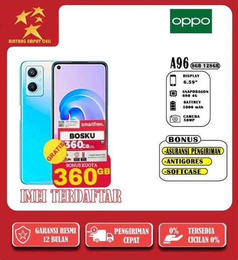 Promo OPPO A96 8GB 256GB NEW FULLSET ORIGINAL GARANSI RESMI 1 TAHUN