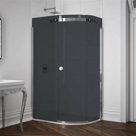 Merlyn Series Smoked Black Glass Door Offset Quadrant Enclosure