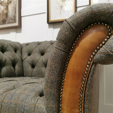 Armchair Harris Tweed Moreland Tartan Elizabeth Chesterfield