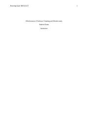 Effectiveness Of Surfaces Cleaning And Disinfectants Docx Running