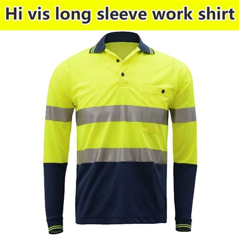 En471 High Visibility Workwear Two Tone Safety Long Sleeve Yellow Shirt