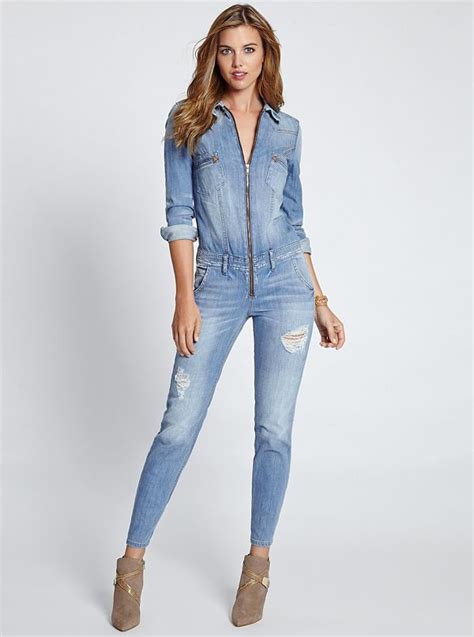 Long Sleeve Denim Jumpsuit In Canyon Indigo Wash