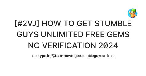 2VJ HOW TO GET STUMBLE GUYS UNLIMITED FREE GEMS NO VERIFICATION 2024