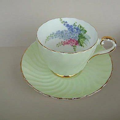 Vintage Aynsley English Bone China Cup Saucer Delphinium Flowers