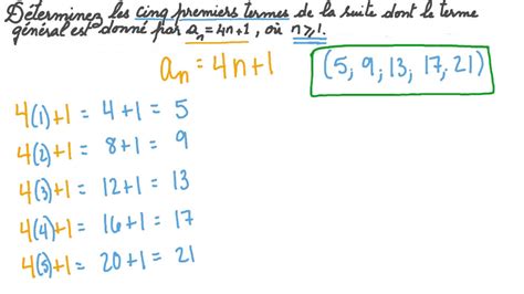 Vid O Question D Terminer Les Termes Dune Suite Tant Donn Le