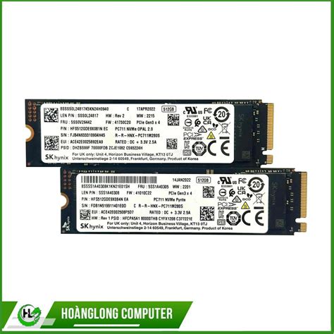 SSD NVME SK Hynix 512G ĐỌC GHI 3500 MB s 3200 MB s PC711 Pcie Gen3 x4