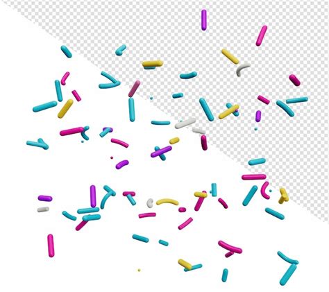 Premium Psd Colorful Sprinkle Falling 3d Illustration