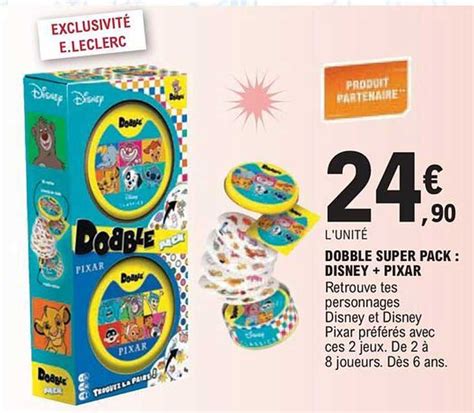 Promo Dobble Super Pack Disney Pixar Chez E Leclerc Icatalogue Fr