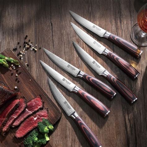 Paudin Steak Knives Set Of 6 Kitchen Steak Knife 45 Inch Super Sharp