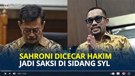 Sahroni Dicecar Hakim Soal Sumbangan Ke Partai Nasdem Jadi Saksi Di