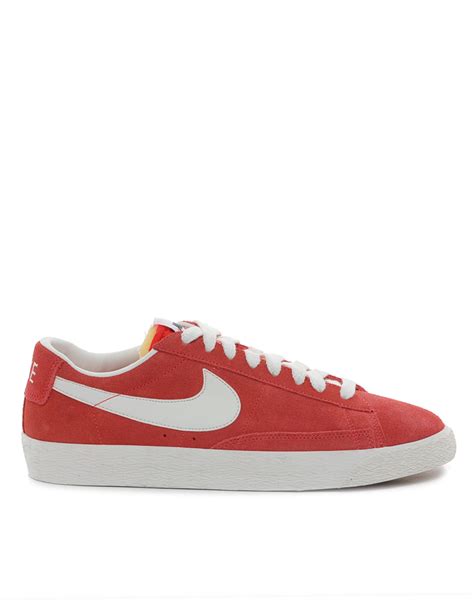 Lyst Nike Blazer Low Suede Sneakers In Red For Men