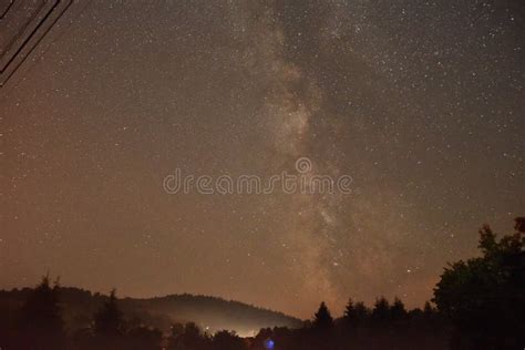 Milky Way In Bieszczady Mountains Stock Image Image Of Sunset