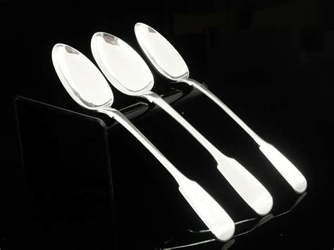 Sterling Silver Rattail Teaspoons 3 IRISH Antique DUBLIN 1863